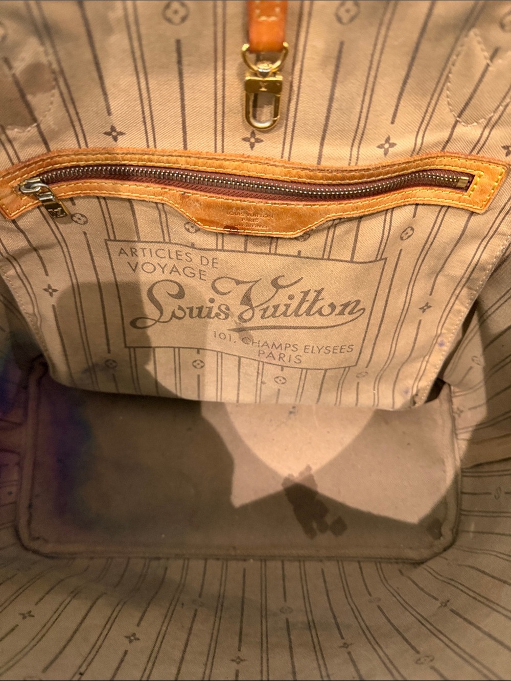 Louis Vuitton Monogram Canvas Neverfull Tote in Brown and Tan Leather - Picture 6 of 8
